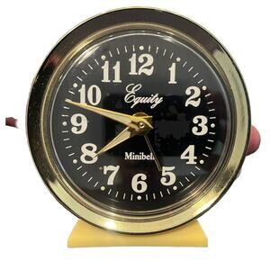 VTG Alarm Clock Equity Minibell Glow in Dark Wind Up Clock Tested Works MCM Loud
